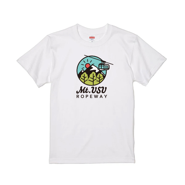 【有珠山ロープウェイ様限定】オリジナルTシャツ　有珠山マーク丸　ホワイト