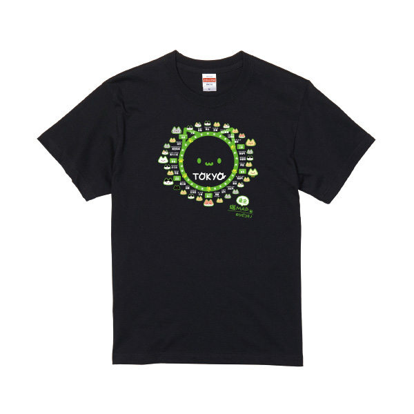 東京猫MAP　Tシャツ　ブラック