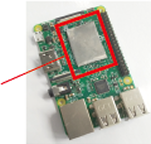 Raspberry PiにVSIを貼り付けた写真