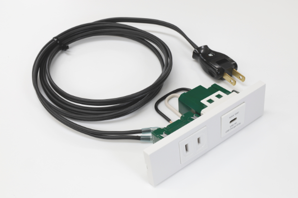 2口用（AC+USB-C）家具コンセントセット セラミックホワイト（CW）