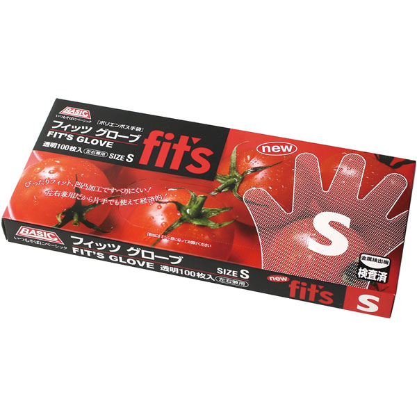 BASIC　NEW　FIT'Sグローブ　クリア　S　100枚入