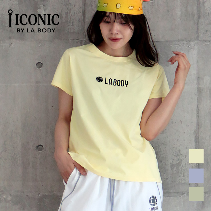 LA BODY ICONIC Tシャツ 吸水速乾 ロゴ半袖 イエロー グリーン パープル　Mサイズ　Lサイズ　LLサイズ　ユニセックス