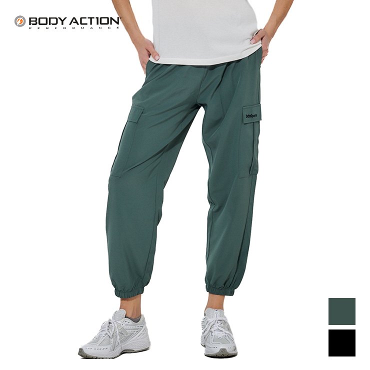 BODY ACTION ボディアクション ストレッチカーゴパンツ レディース BK GRN　XSサイズ　Sサイズ Mサイズ Lサイズ