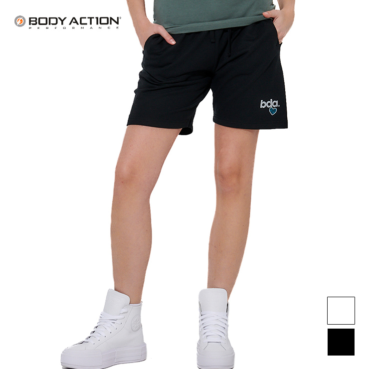 BODY ACTION ボディアクション ハーフパンツ 綿混 レディース　BK　WHT　XSサイズ　Sサイズ Mサイズ