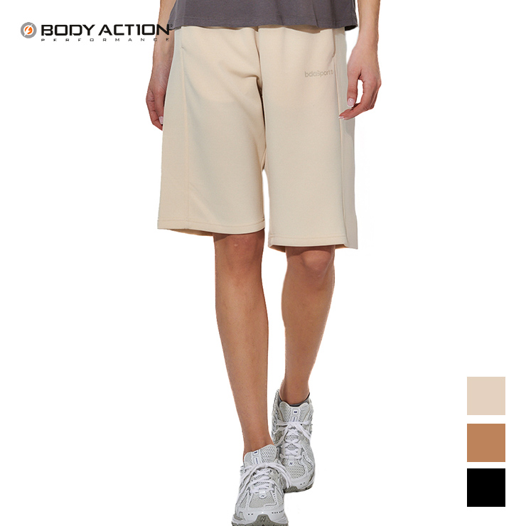 BODY ACTION ボディアクション バミューダパンツ  ストレッチ 吸湿性 レディース ブラック ベージュ ブラウン XSサイズ　Sサイズ