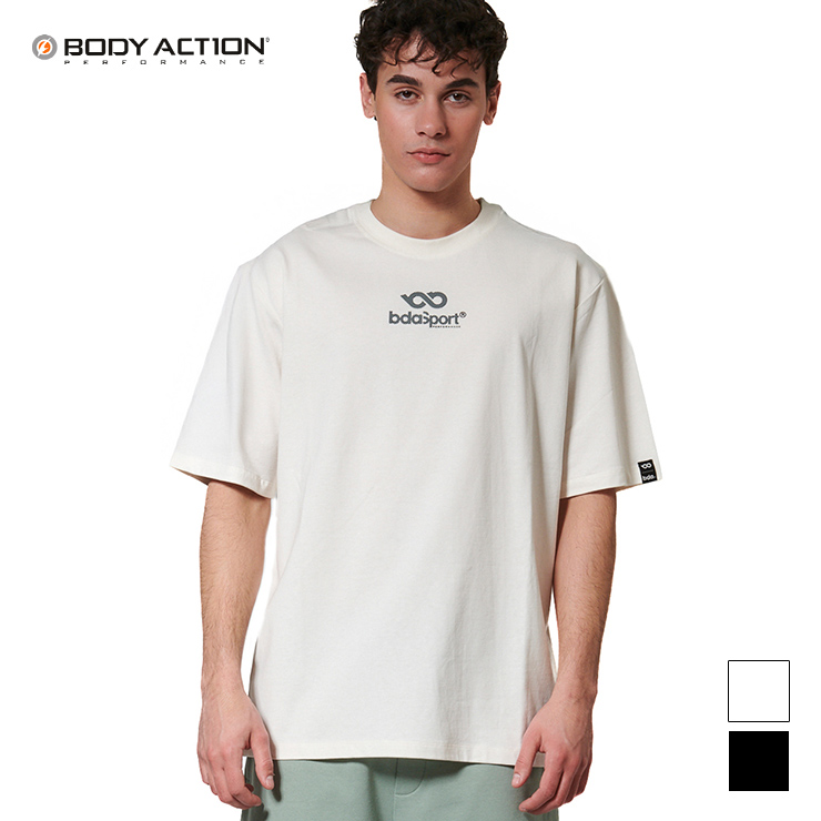 BODY ACTION ボディアクション Tシャツ 半袖 ロゴ シンプル  メンズ  ユニセックス ブラック ホワイト Mサイズ Lサイズ