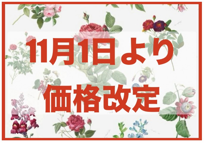 11月より価格改定