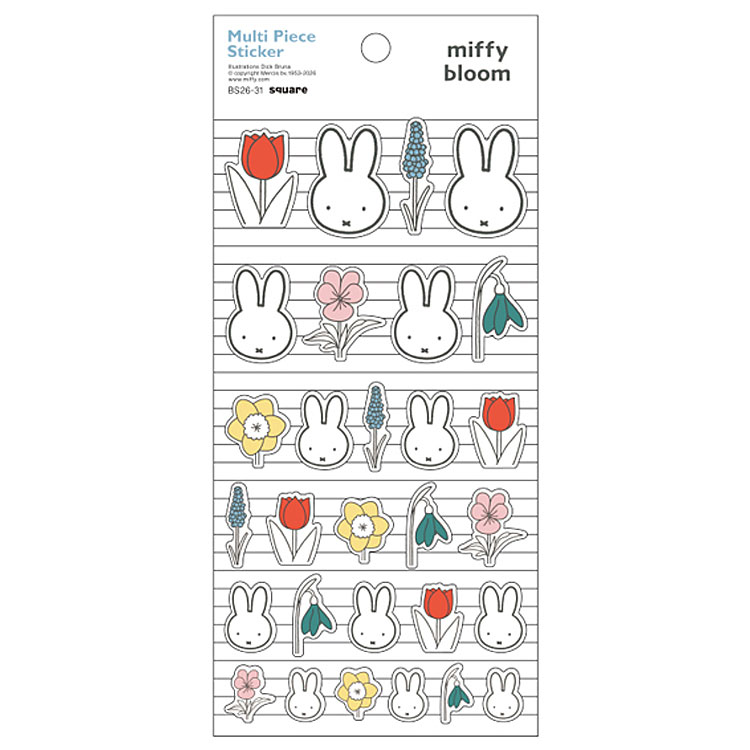 ミッフィー マルチピースステッカー 白 miffy bloom