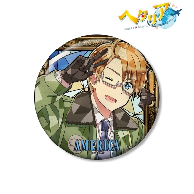 【アルマビアンカ】アニメ「ヘタリア World★Stars」 アメリカ Aure Glass 100mm缶バッジ