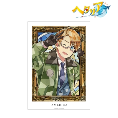 【アルマビアンカ】アニメ「ヘタリア World★Stars」 アメリカ Aure Glass A3マット加工ポスター