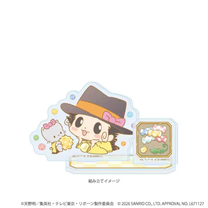 【A3】アクリルスタンドプレート「家庭教師ヒットマンREBORN！×SANRIO CHARACTERS」11/リボーン×ニャニィニュニェニョン(コラボイラスト)
