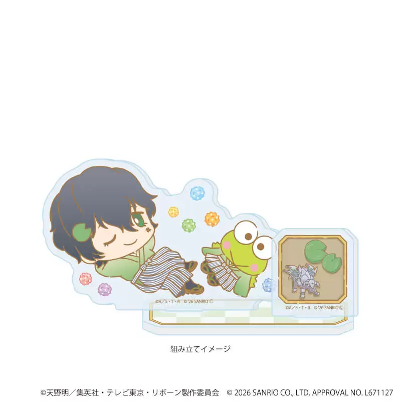 【A3】アクリルスタンドプレート「家庭教師ヒットマンREBORN！×SANRIO CHARACTERS」17/ランボ×けろけろけろっぴ(コラボイラスト)