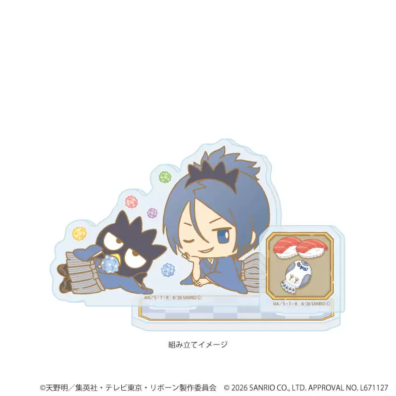 【A3】アクリルスタンドプレート「家庭教師ヒットマンREBORN！×SANRIO CHARACTERS」18/六道骸×バッドばつ丸(コラボイラスト)