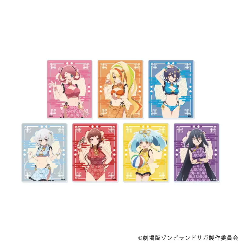 【A3】アクリルカード「劇場版『ゾンビランドサガ ゆめぎんがパラダイス』」02/ブラインド(全7種) チャイナ水着ver.(描き下ろしイラスト) 1BOX入数：7