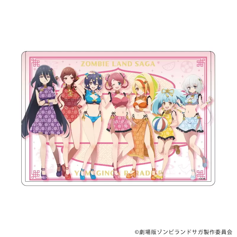 【A3】キャラクリアケース「劇場版『ゾンビランドサガ ゆめぎんがパラダイス』」02/集合デザイン チャイナ水着ver.(描き下ろしイラスト)