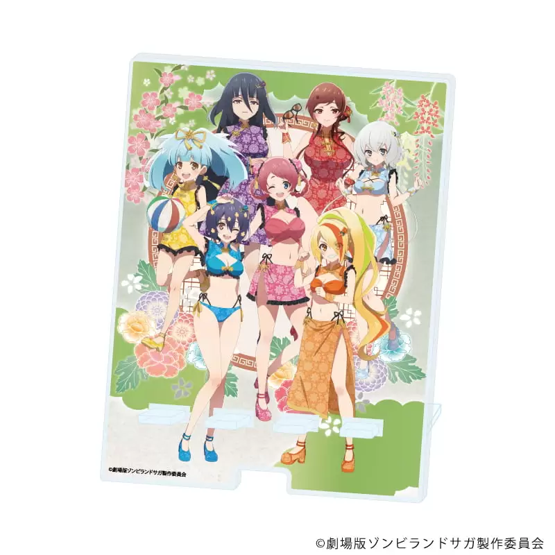 【A3】デカスマキャラスタンド「劇場版『ゾンビランドサガ ゆめぎんがパラダイス』」01/集合デザイン チャイナ水着ver.(描き下ろしイラスト)