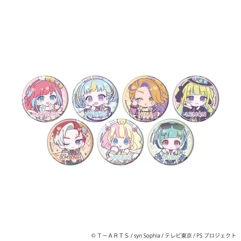 【A3】缶バッジ「プリティーシリーズ」06/ワッチャプリマジ！ コーデアレンジver. ブラインド(全7種)(ミニキャライラスト) 1BOX入数：7