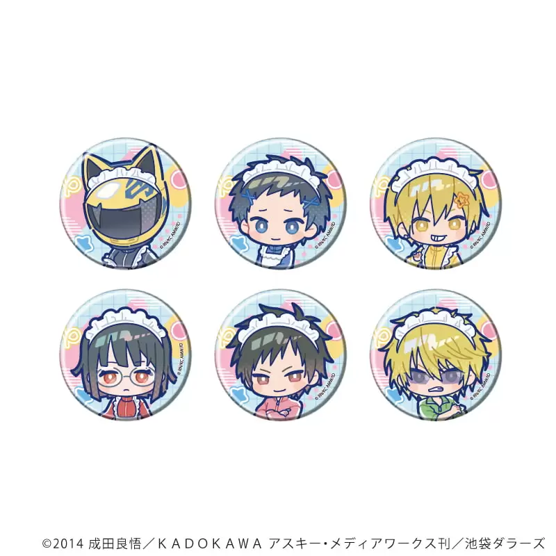 【A3】缶バッジ「デュラララ！！×2」19/ジャージメイドver. ブラインド(全6種)(POP Artイラスト) 1BOX入数：6