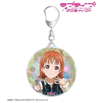 【アルマビアンカ】ラブライブ！サンシャイン！！ 描き下ろし 高海千歌 チェックワンピース衣装ver. ホログラムアクリルキーホルダー