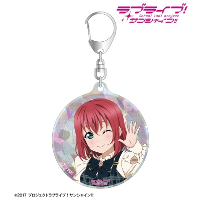 【アルマビアンカ】ラブライブ！サンシャイン！！ 描き下ろし 黒澤ルビィ チェックワンピース衣装ver. ホログラムアクリルキーホルダー