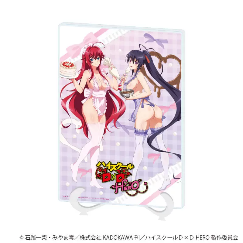 【A3】アクリルアートボード(A5サイズ)「ハイスクールD×D HERO」01/リアス・グレモリー＆姫島朱乃 エプロンありVer.(描き下ろしイラスト)