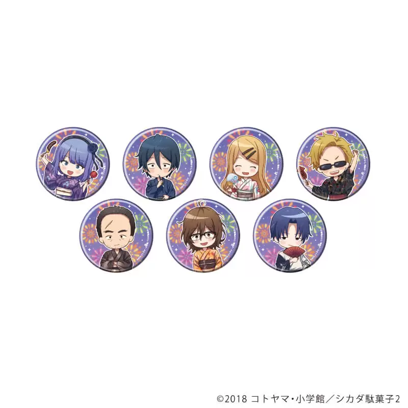 【A3】缶バッジ「TVアニメ『だがしかし2』」03/夏祭りver. ブラインド(全7種)(グラフアートイラスト) 1BOX入数：7