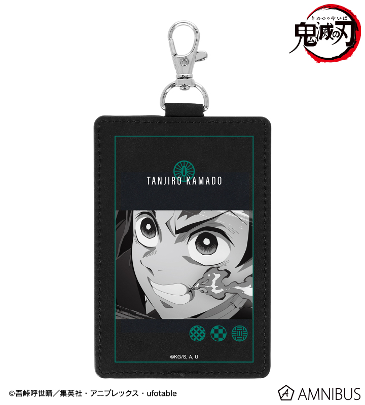 【アルマビアンカ】アニメ「鬼滅の刃」 竈門炭治郎 ナスカン付き1ポケット縦型パスケース