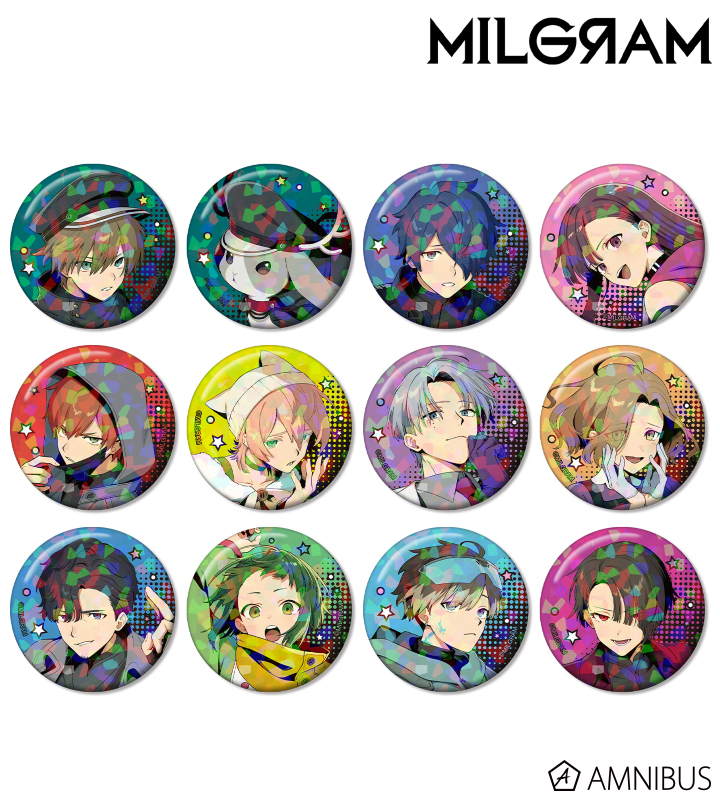 【アルマビアンカ】MILGRAM -ミルグラム- 描き下ろし アメコミ風ver. トレーディングホログラム缶バッジ 1BOX入数：12