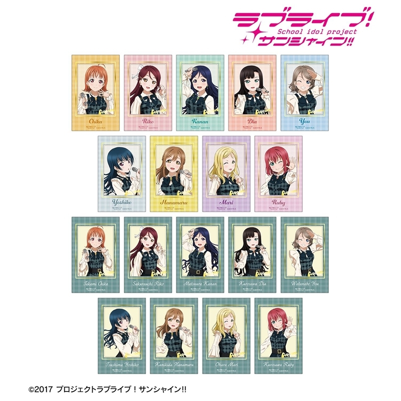 【アルマビアンカ】ラブライブ！サンシャイン！！ 描き下ろし チェックワンピース衣装ver. トレーディング箔押しカード 1BOX入数：18