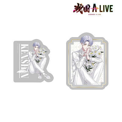 【アルマビアンカ】戦国 A LIVE 描き下ろし 上杉 謙信 3周年衣装ver. ダイカットステッカー2個セット