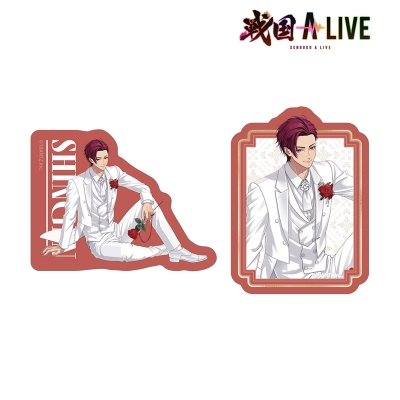 【アルマビアンカ】戦国 A LIVE 描き下ろし 武田 信玄 3周年衣装ver. ダイカットステッカー2個セット