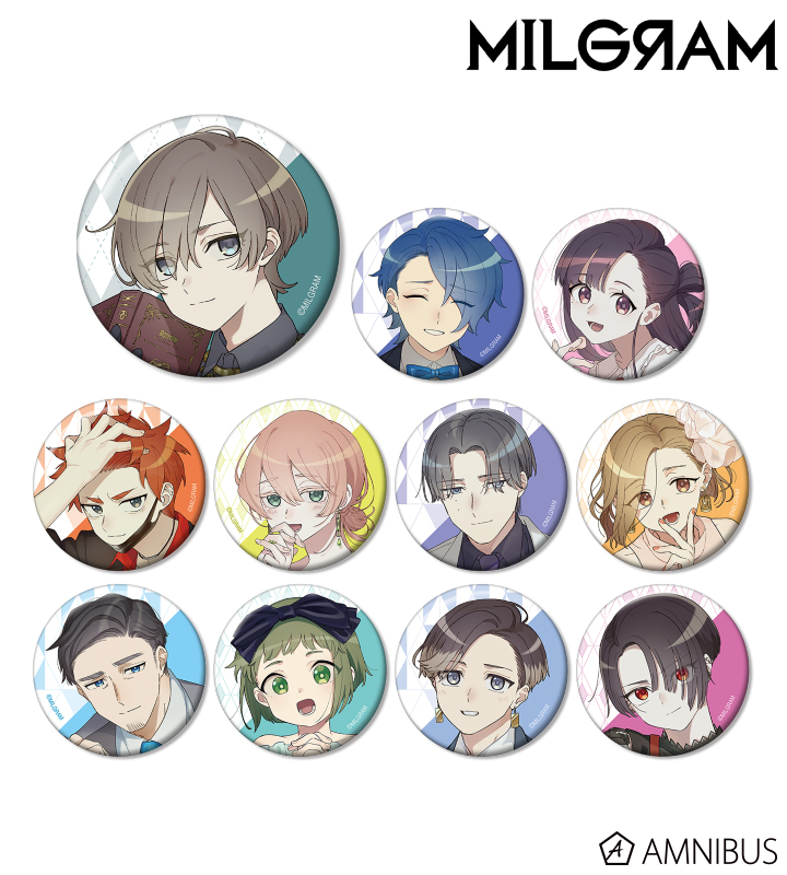 【アルマビアンカ】MILGRAM -ミルグラム- 描き下ろしイラスト トレーディング缶バッジ 1BOX入数：11