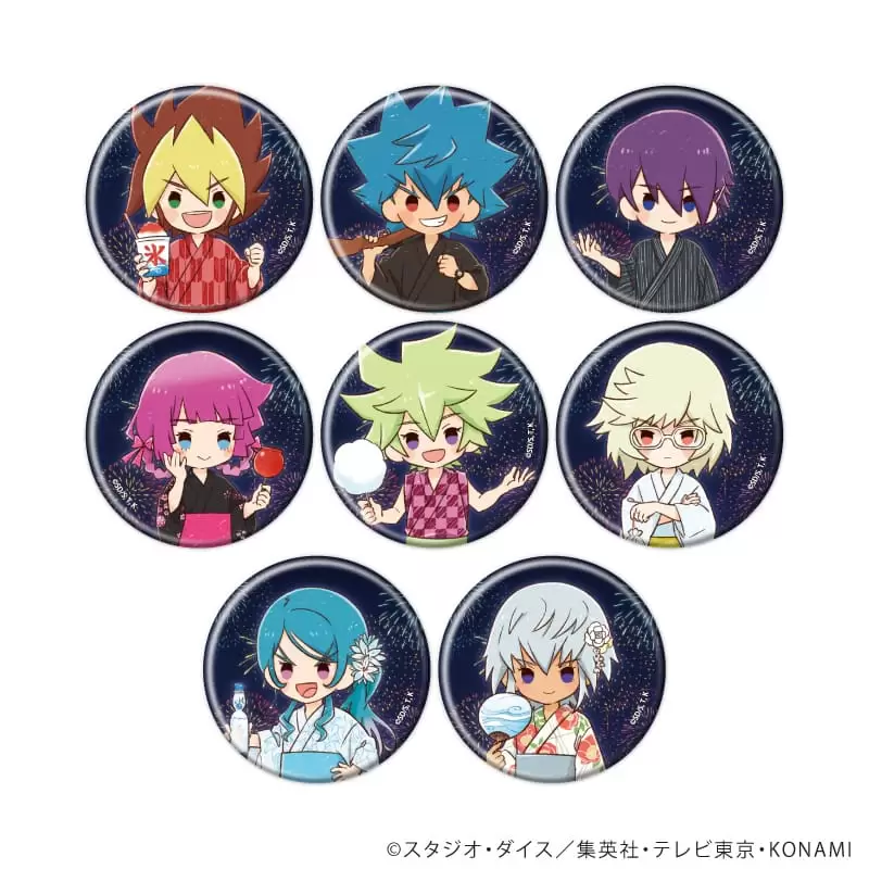 【A3】缶バッジ「遊☆戯☆王SEVENS」09/夏祭りver. ブラインド(全8種)(グラフアートイラスト) 1BOX入数：8