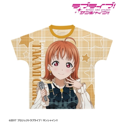 【アルマビアンカ】ラブライブ！サンシャイン！！ 描き下ろし 高海千歌 チェックワンピース衣装ver. フルグラフィックTシャツユニセックス(サイズ/XXXL)
