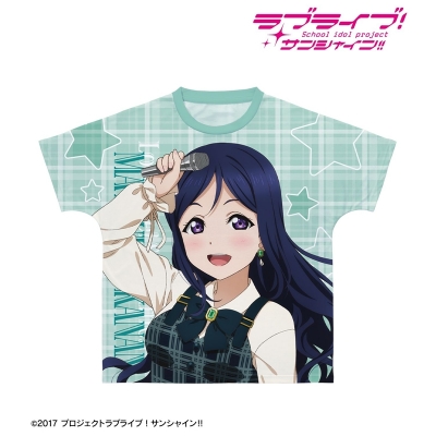 【アルマビアンカ】ラブライブ！サンシャイン！！ 描き下ろし 松浦果南 チェックワンピース衣装ver. フルグラフィックTシャツユニセックス(サイズ/XXXL)