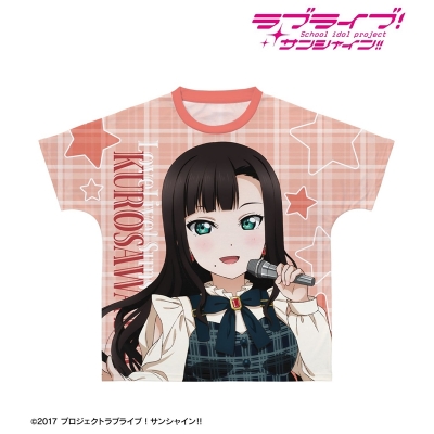 【アルマビアンカ】ラブライブ！サンシャイン！！ 描き下ろし 黒澤ダイヤ チェックワンピース衣装ver. フルグラフィックTシャツユニセックス(サイズ/XXXL)