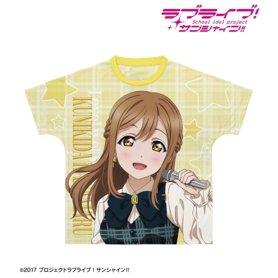 【アルマビアンカ】ラブライブ！サンシャイン！！ 描き下ろし 国木田花丸 チェックワンピース衣装ver. フルグラフィックTシャツユニセックス(サイズ/XXXL)
