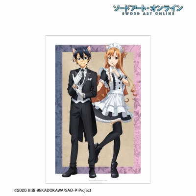 【アルマビアンカ】ソードアート・オンライン 描き下ろし キリト＆アスナ 猫耳執事・メイドver. A3マット加工ポスター