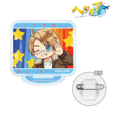 【アルマビアンカ】アニメ「ヘタリア World★Stars」 アメリカ ゆるコマ アクリルスタンドマルチバッジ