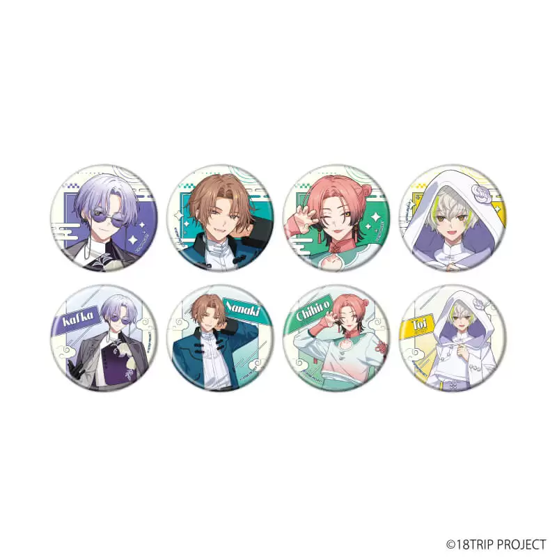 【A3】缶バッジ『18TRIP』11/チャイナver. ブラインド(全8種)(描き下ろしイラスト) 1BOX入数：8