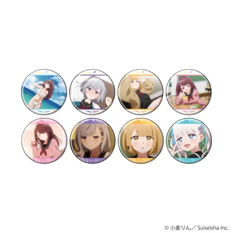 【A3】缶バッジ「茉莉花ちゃんの好感度はぶっ壊れている」01/ブラインド(全8種)(場面写イラスト) 1BOX入数：8