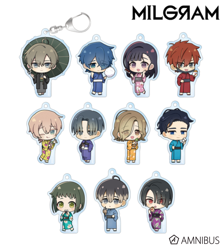 【アルマビアンカ】MILGRAM -ミルグラム- トレーディング ちびキャラ 着物食べ歩きver. アクリルキーホルダー 1BOX入数：11