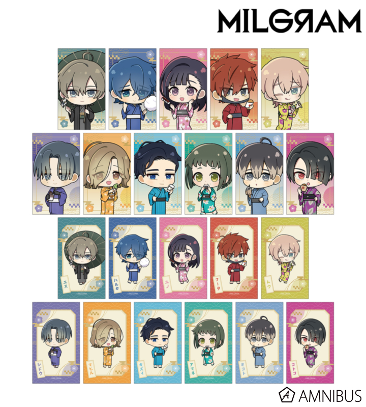 【アルマビアンカ】MILGRAM -ミルグラム- トレーディング ちびキャラ 着物食べ歩きver. イラストカード 1BOX入数：22