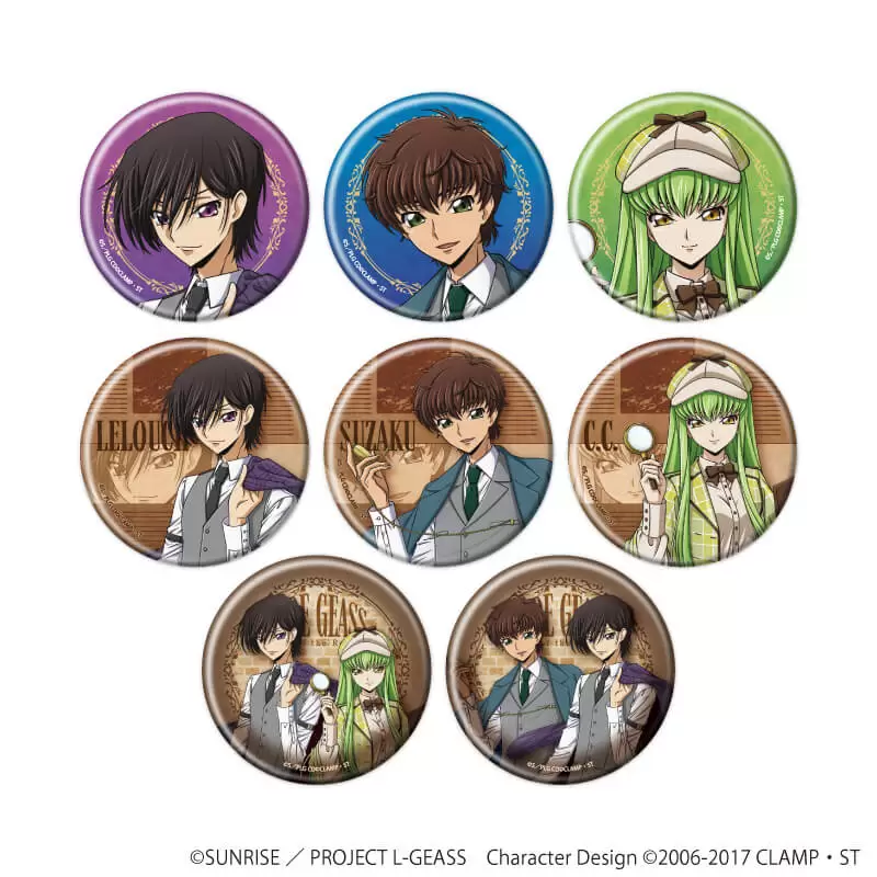 【A3】缶バッジ「コードギアス 反逆のルルーシュ」07/トレーディング(全8種)(描き下ろしイラスト) 1BOX入数：8