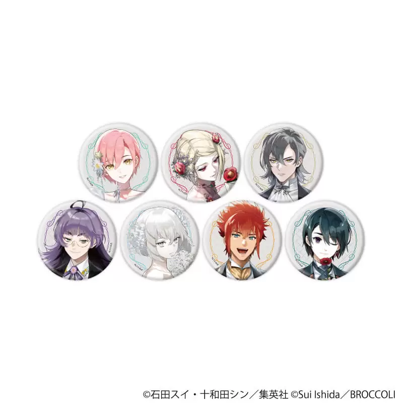 【A3】缶バッジ『ジャックジャンヌ』16/フォーマル＋花ver. ブラインド(全7種)(描き起こしイラスト) 1BOX入数：7