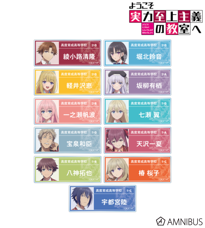 【アルマビアンカ】TVアニメ「ようこそ実力至上主義の教室へ」 トレーディングアクリルネームプレート vol.2 1BOX入数：11
