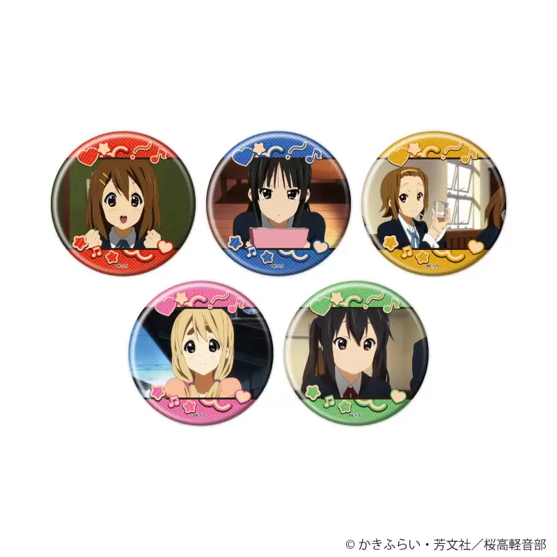 【A3】缶バッジ「TVアニメ『けいおん！』」01/ブラインド(全5種)(場面写イラスト) 1BOX入数：5