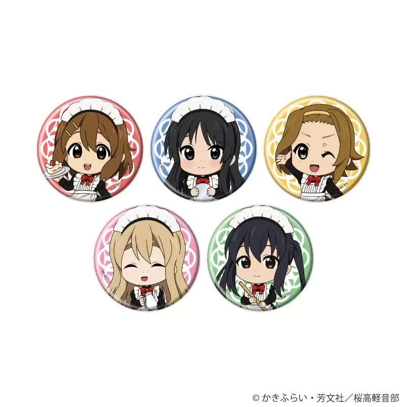 【A3】缶バッジ「TVアニメ『けいおん！』」02/メイドver. ブラインド(全5種)(ミニキャライラスト) 1BOX入数：5