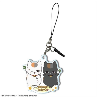【ライセンスエージェント】夏目友人帳 アクリルイヤホンジャックアクセサリー Ver.2 デザイン06(ニャンコ先生＆黒ニャンコ)