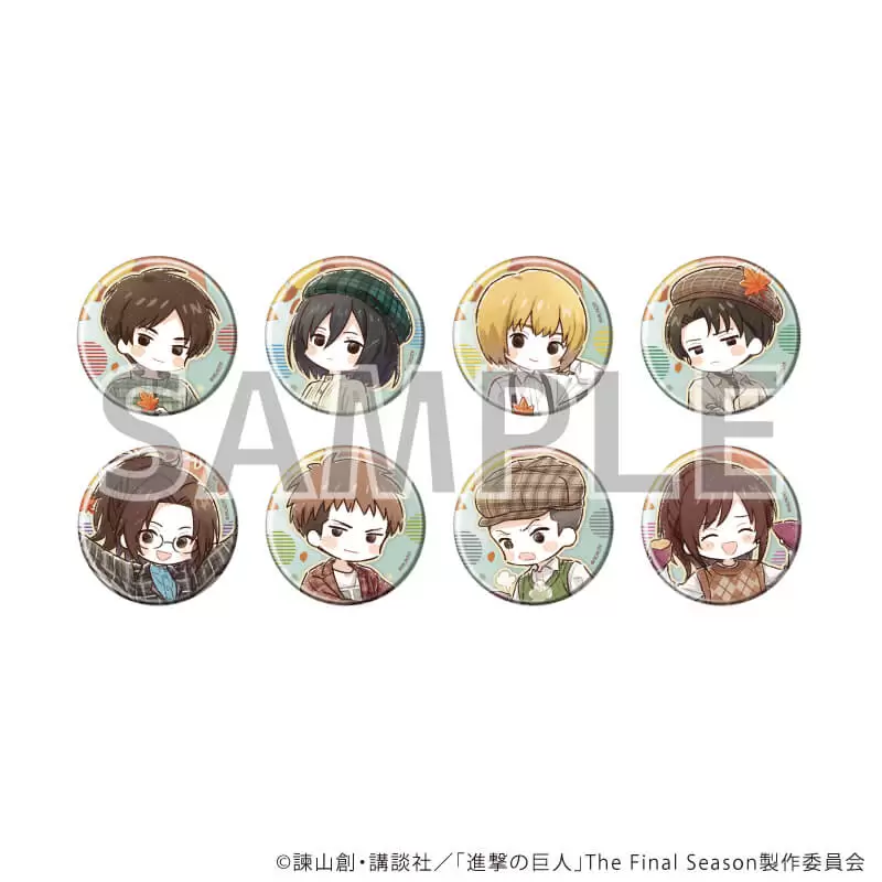【A3】缶バッジ「TVアニメ『進撃の巨人』」03/紅葉ver. ブラインド(全8種)(グラフアートイラスト) 1BOX入数：8